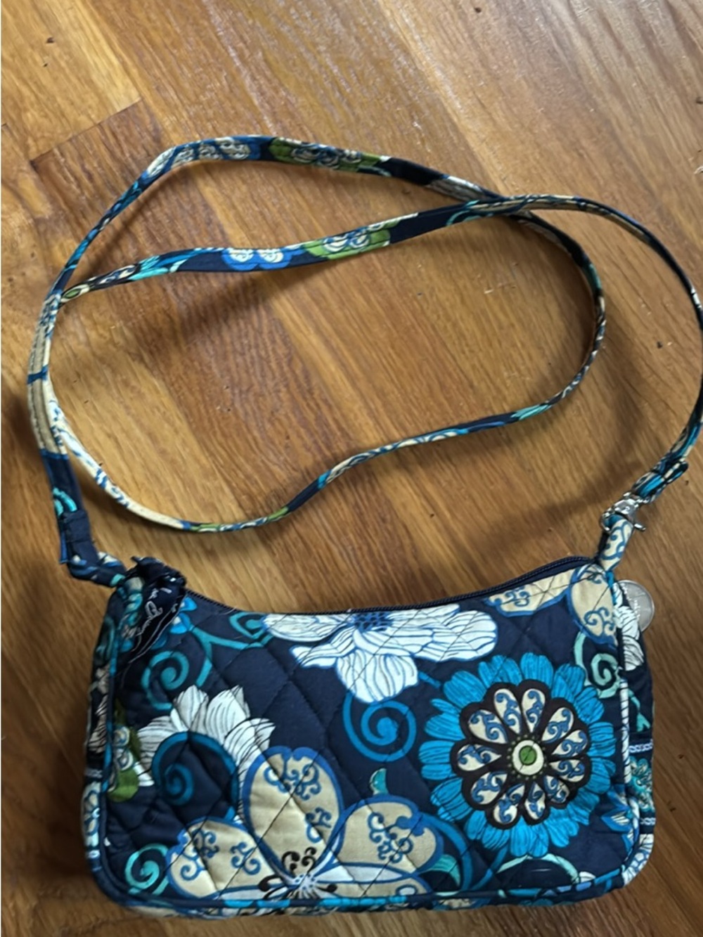 Vera Bradley Navy, Teal, Cream & Green Quilted Crossbody